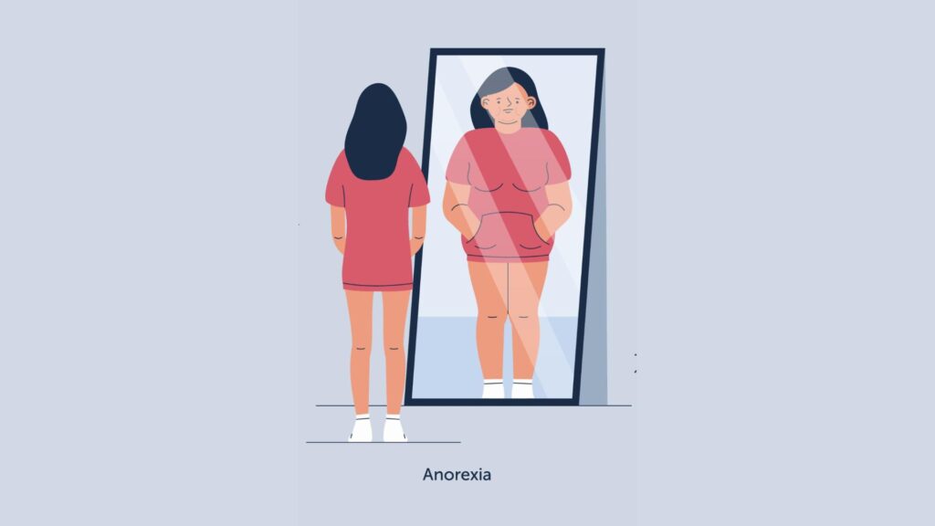 ilustração de anorexia
