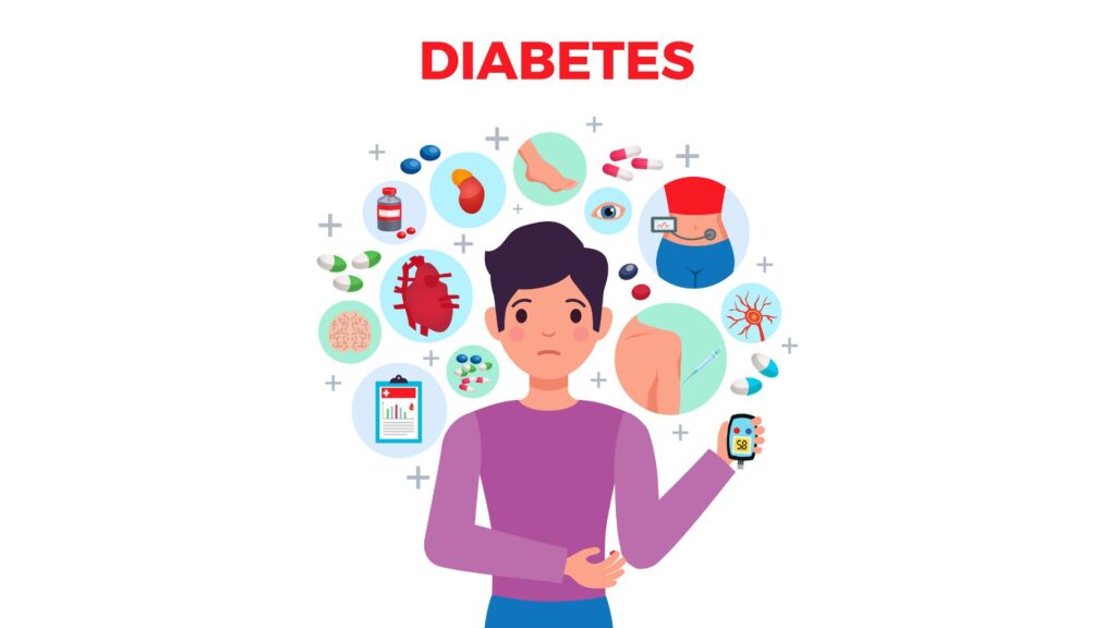 ilustração diabetes sintomas