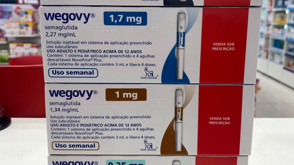 Caixas do medicamento Wegovy para emagrecimento