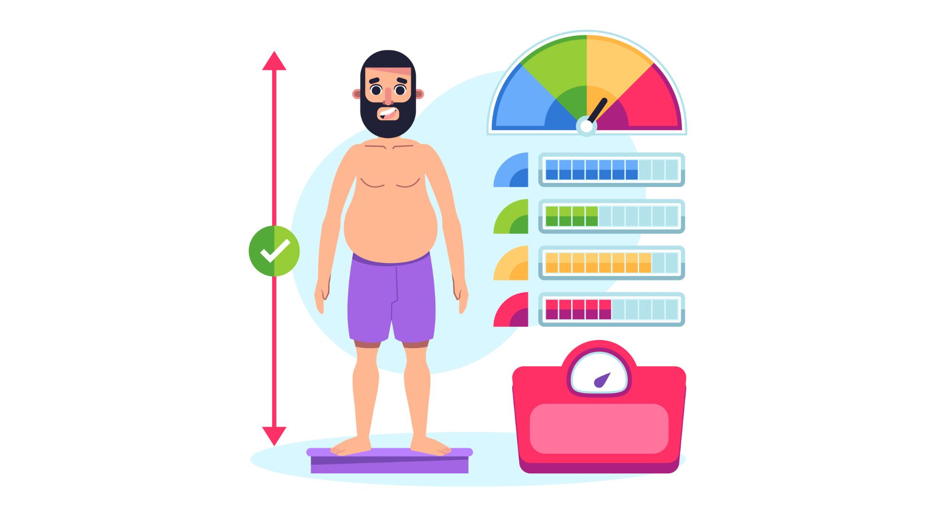 Ilustração de metabolismo humano em estilo flat