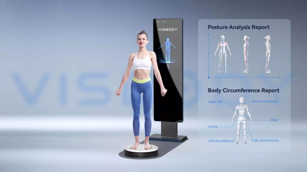 mulher em exame no scanner corporal 3ds visbody