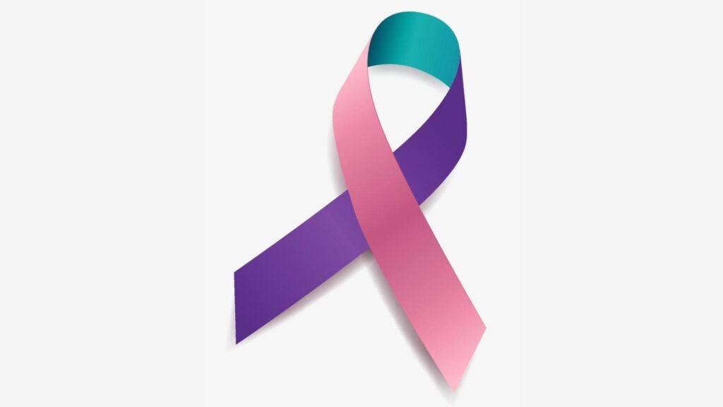 fita da campanha de conscientização do cancer de tireoide