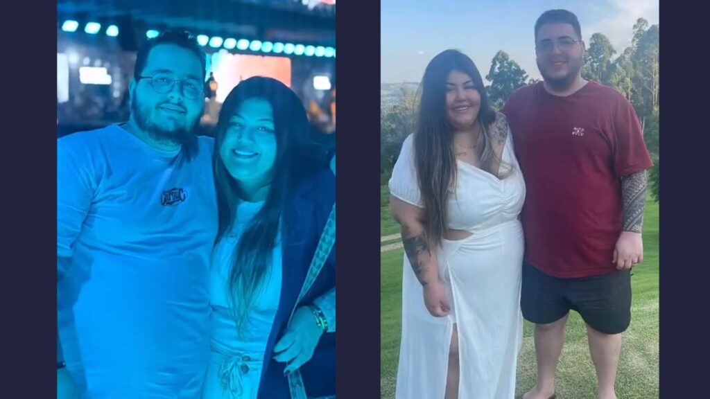 Antes do emagrecimento do casal alisson e Thalita