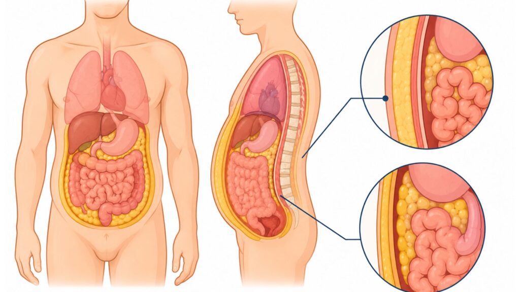 Corpo com gordura visceral