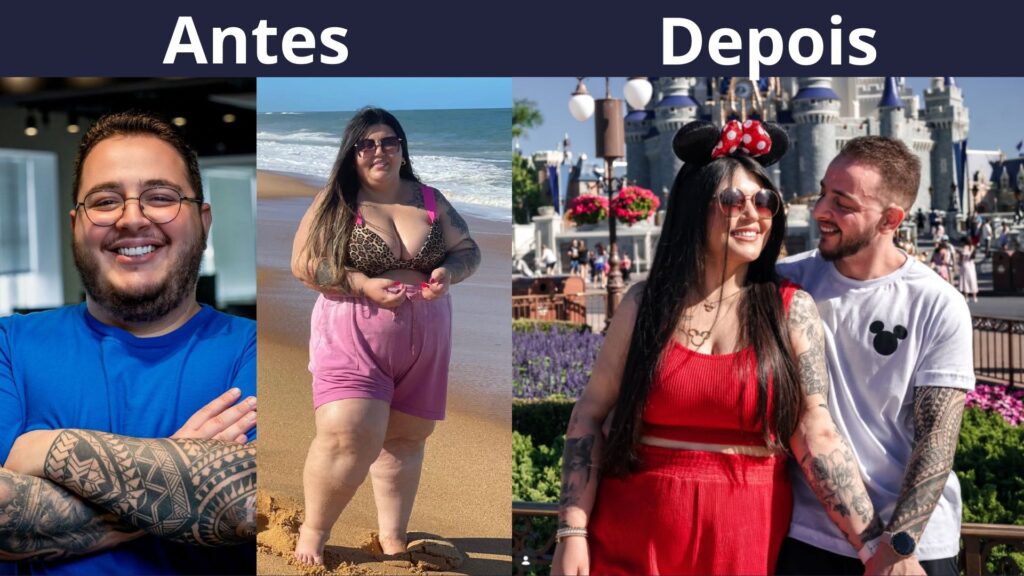 Antes e depois do casal alisson e Thalita