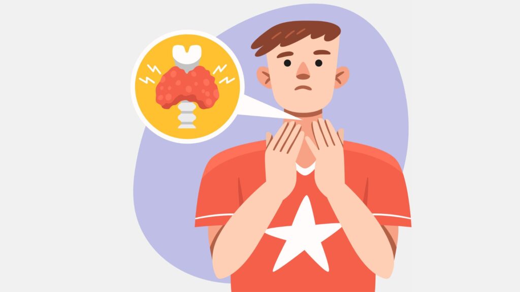ilustração pessoa tireoide