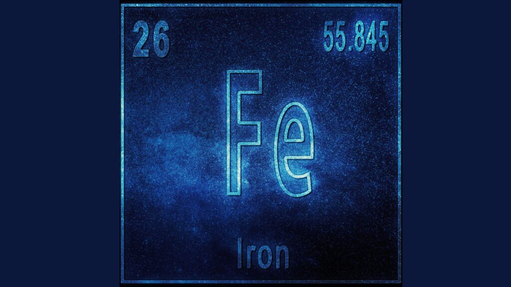 Elemento químico ferro na tabela periódica