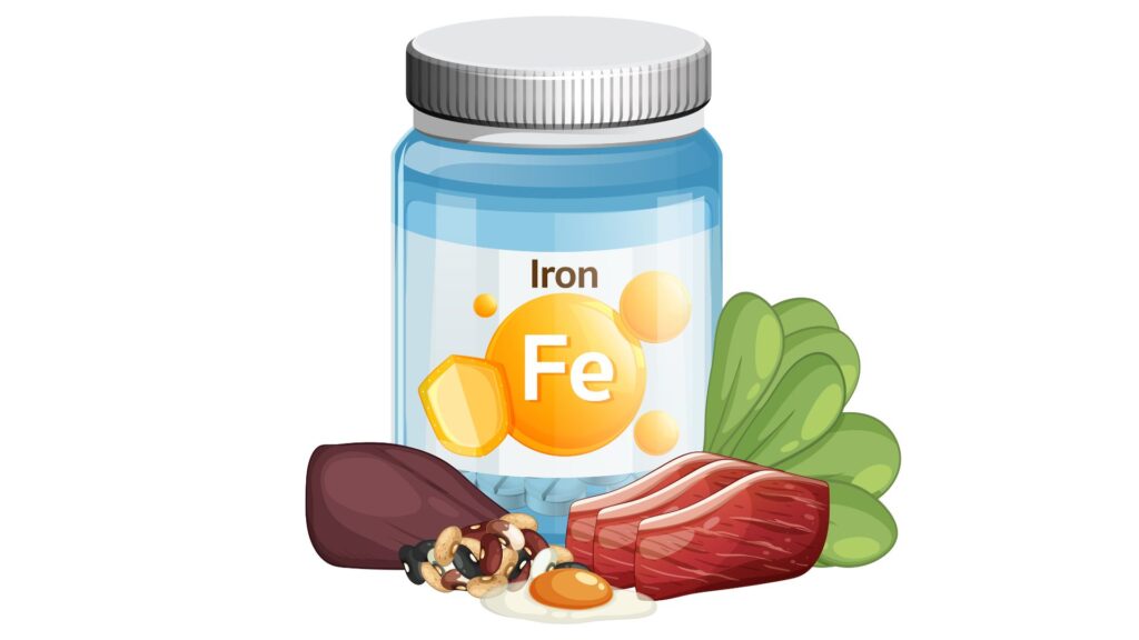 Suplemento de ferro com alimentos ricos em ferro